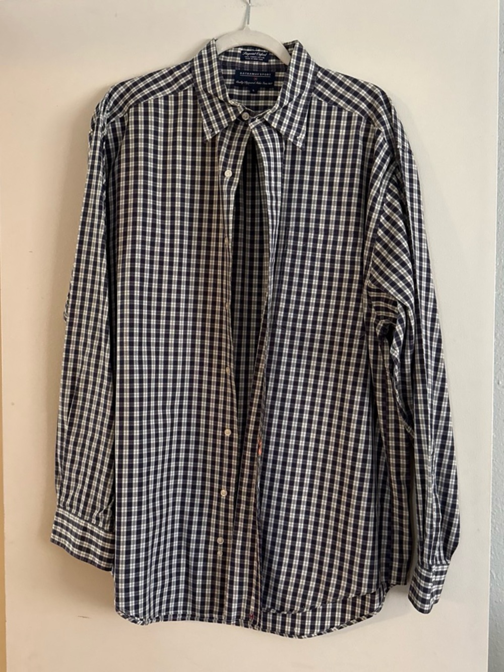 Classic Navy & White Check Button-Down Shirt by Brooks Brothers